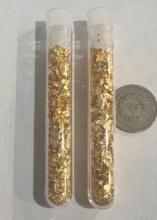 2- vials of gold flake, V nickel is for size reference and not included