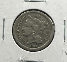 1872 US 3 Cent Piece Nickel