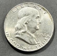 1952-D Benjamin Franklin Half Dollar, 90% Silver