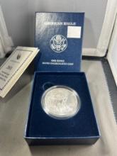 2011-W US Silver Eagle Dollar coin in US Mint box