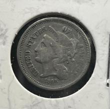 1866 US 3 Cent Piece Nickel