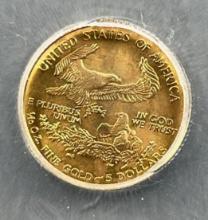 2005 US $5.00 Gold Coin, 1/10 ounce .9999 gold