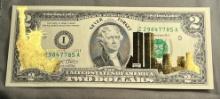 2003 UNC $2.00 Federal Reserve note w/ 9/11 foil graphics