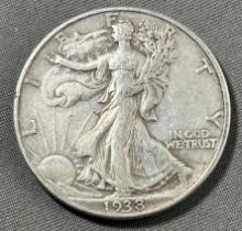 1938 US Walking Liberty Half Dollar, 90% Silver