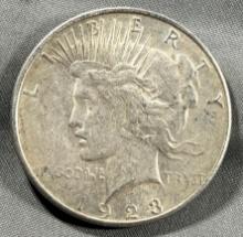 1923-S Peace Silver Dollar, 90% Silver