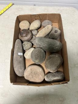 Artifacts box lot of Stone Tools 15+