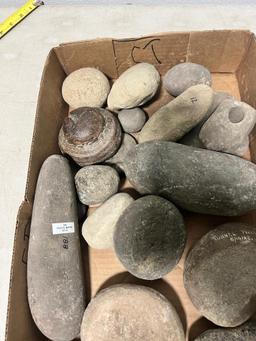 Artifacts box lot of Stone Tools 15+