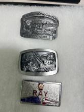 Belt Buckles 3 Total including Southern Ohio Coal, CAT, Railroad