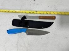 Ontario Kitchen Knife + Ontario Butcher Knife total of 2 knives in lot