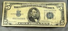 1934A $5.00 Blue Seal Silver Certificate