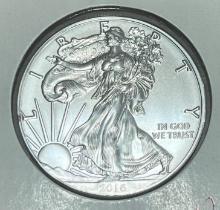 2016 US Silver Eagle .999 silver, GEM UNC