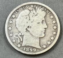 1899 Barber Half Dollar, 90% Silver
