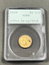 AUCTION SPOTLIGHT! 1929 GOLD $2.5 Gold Indian in AU58 "Rattler" PCGS holder