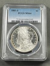 AUCTION SPOTLIGHT! 1881-S Morgan SIlver Dollar in PCGS MS64 Holder