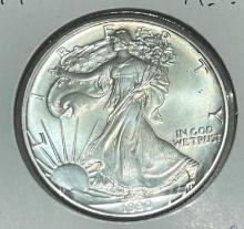 1990 US Silver Eagle .999 silver, GEM UNC