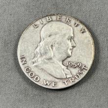 1959-D Franklin Half Dollar, 90% Silver