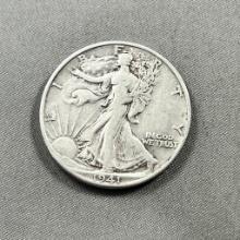 1941-D US Walking Liberty Half Dollar, 90% Silver