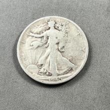 1945-D US Walking Liberty Half Dollar, 90% Silver