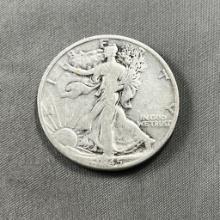 1945-D US Walking Liberty Half Dollar, 90% Silver