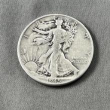 1945 US Walking Liberty Half Dollar, 90% Silver