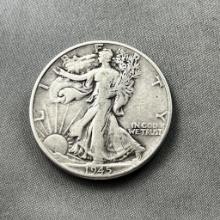 1945 US Walking Liberty Half Dollar, 90% Silver