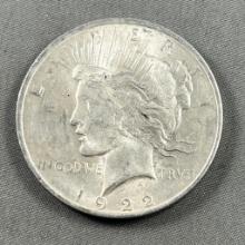 1922 Peace Silver Dollar, 90% silver