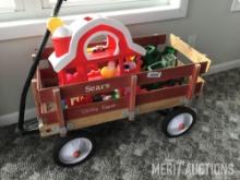 Sears childrens wagon and contents