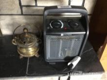 Utilitech electric heater & footed Brass kettle