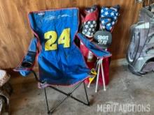 Jeff Gordon chair & (2) flag chairs