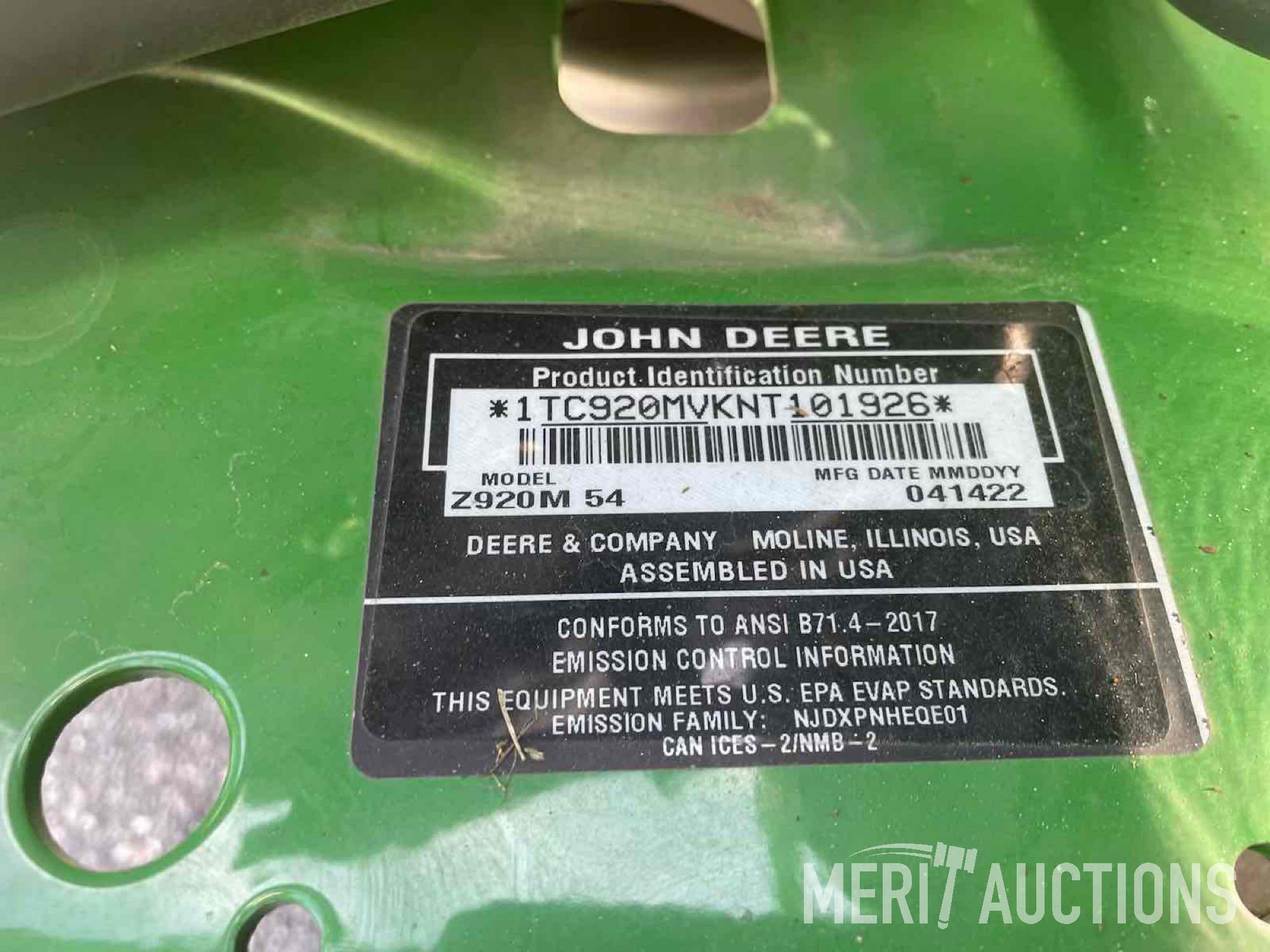 2022 John Deere Z920M