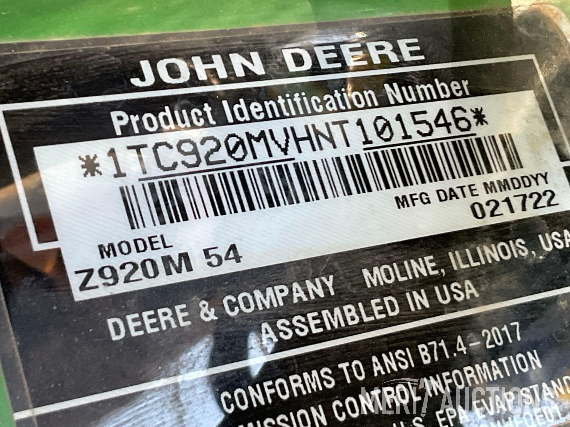 2022 John Deere Z920M