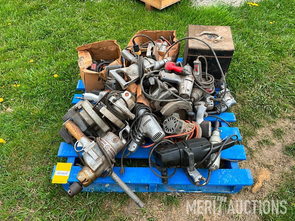 Pallet of older electric tools