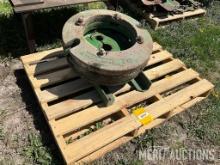 (2) MM rear weights, JD fly wheel