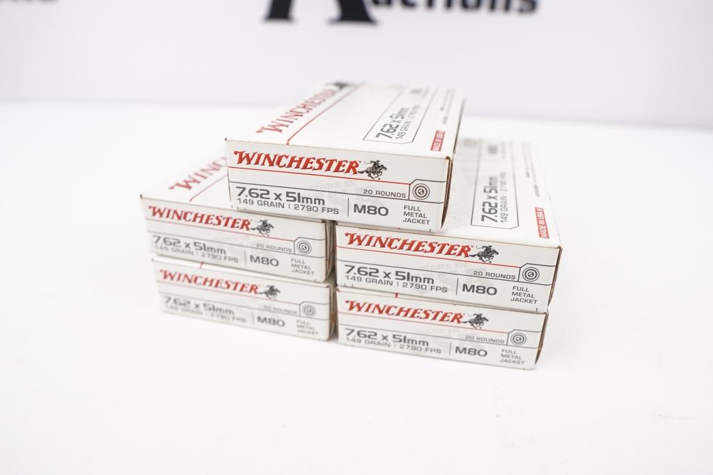 Winchester 100 Rounds M80 7.62x51MM