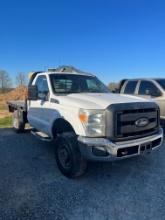 2013 FORD F250 4X4 CM BED FLAT BED 6.2L GAS MOTOR REGULAR CAB VIN:1FTBF2B6XDEA34444