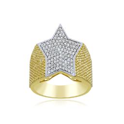 10K TWO TONE 0.66CT DIAMOND STAR RING