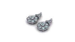 14K WHITE GOLD 7.00CT AQUAMARINE 2.00CT DIAMOND EARRINGS