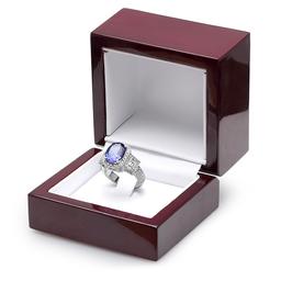 18K WHITE GOLD 5.00 CT TANZANITE 2.00 CT DIAMOND RING