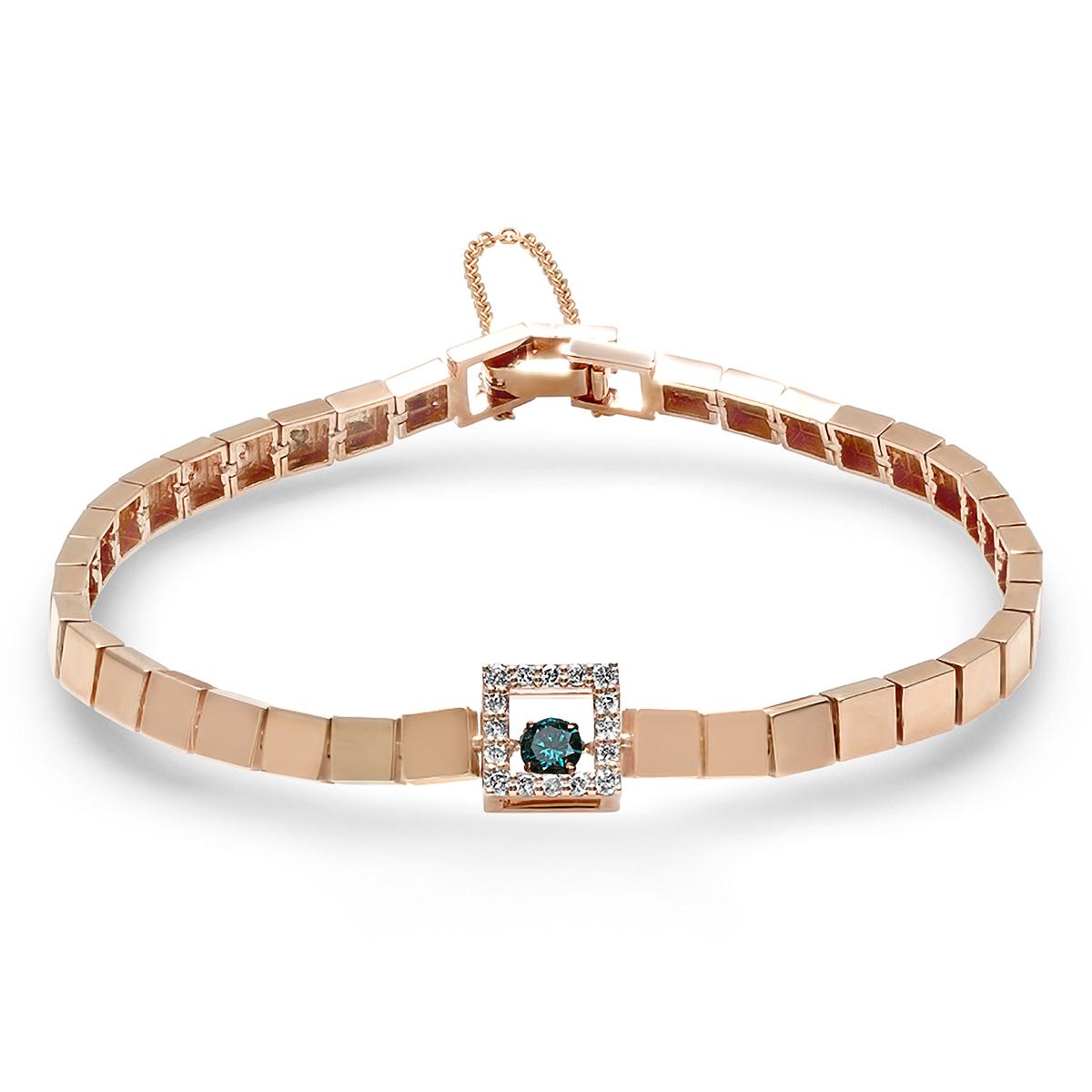 14K ROSE GOLD 0.14K ROSE GOLD 0.36CT CHAMPAGNE DANCING DIAMOND BRACELET36CT CHAMPAGNE DANCING DIAMON