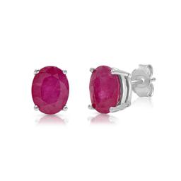 14K WHITE GOLD 5.27CT NATURAL RUBY EARRINGS