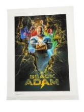 DC comics black Adam screen print Warner Bros. sample signed by artist art poster
