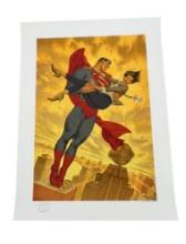 Superman Warner Bros. sample screen print art poster signed by artist