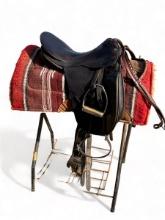 County Saddlery English Riding Horse Saddle & stand