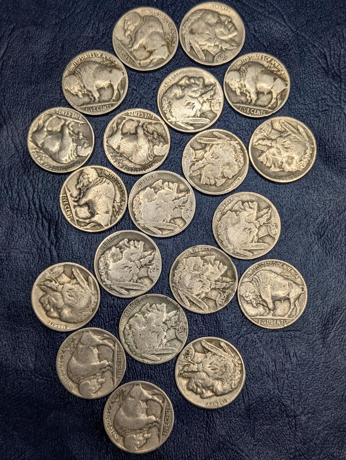 Assorted Buffalo Nickel coins