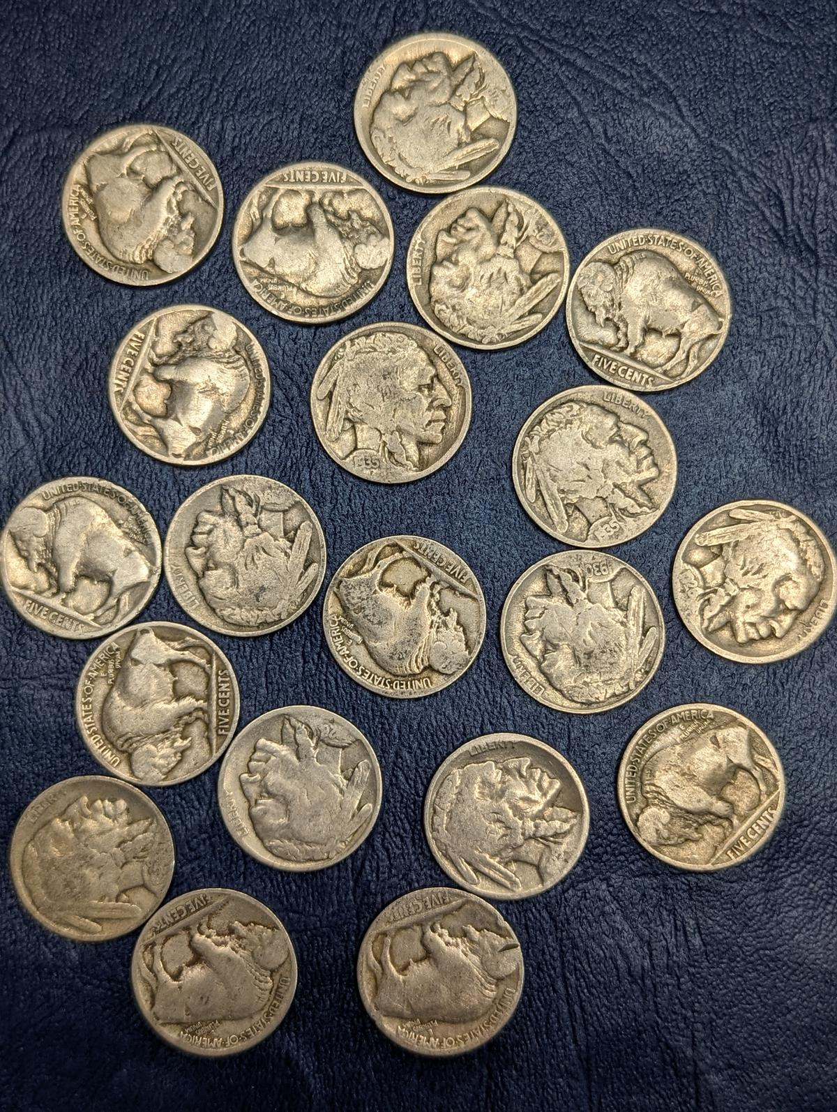 Assorted Buffalo Nickel coins