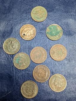 Assorted Indian Head Cent coins