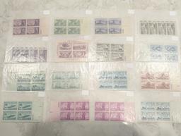 Blocks of Uncirculated vintage US stamps