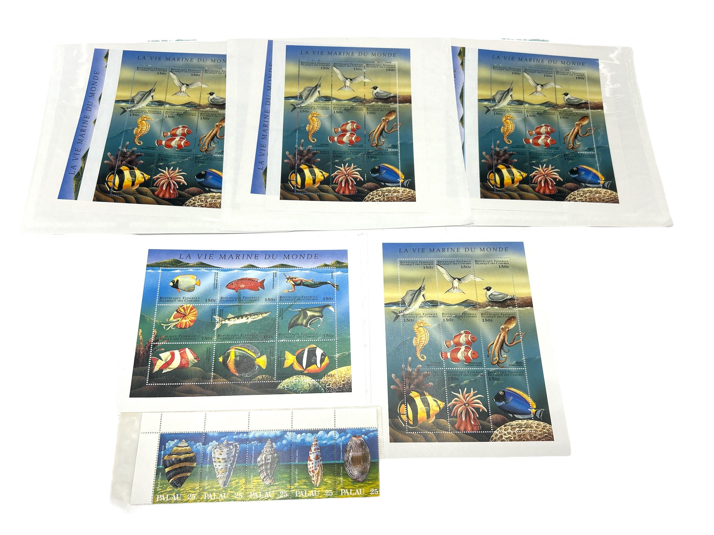 Sheets of fish & marine life stamps