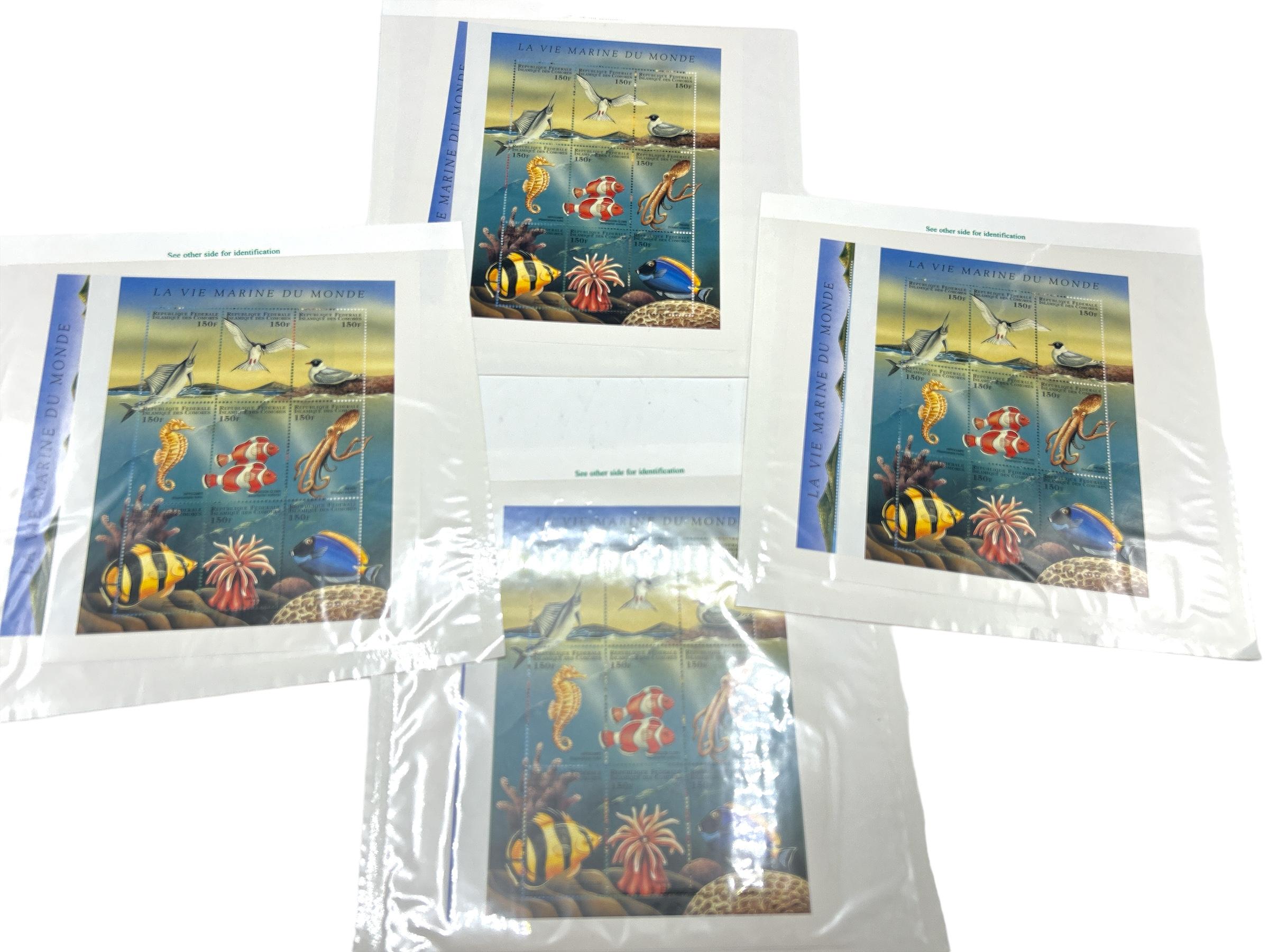 Sheets of fish & marine life stamps