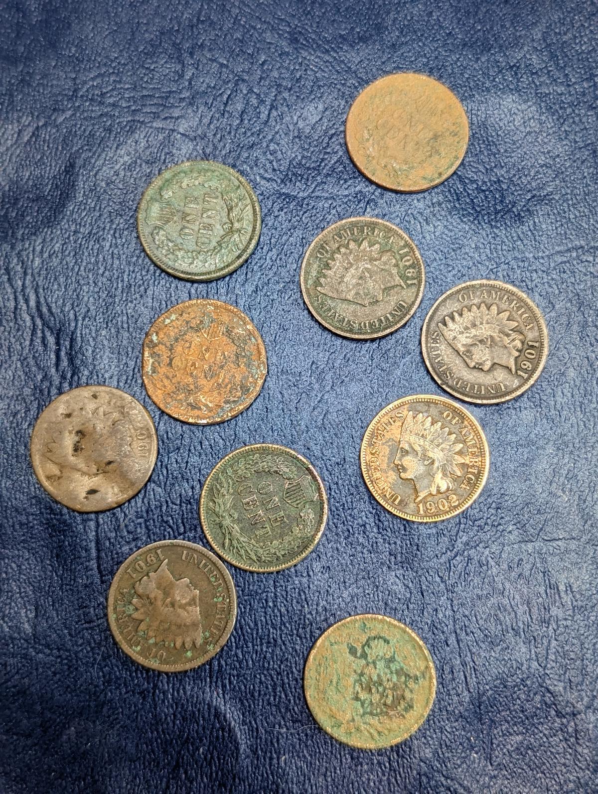 Assorted Indian Head Cent coins